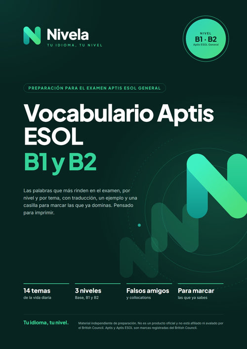 Portada de Vocabulario Aptis ESOL B1 y B2